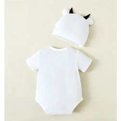 Pelele verano bebé recién nacido – Estampado de vaca con sombrero