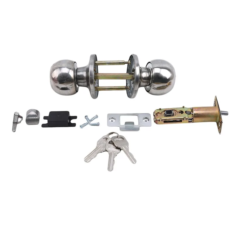 Perilla de puerta con llave globular de aluminio para interior - imagen 3