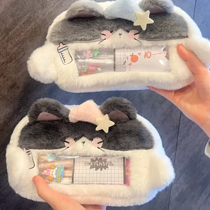 Estuche escolar de gato amplio para lápices y útiles