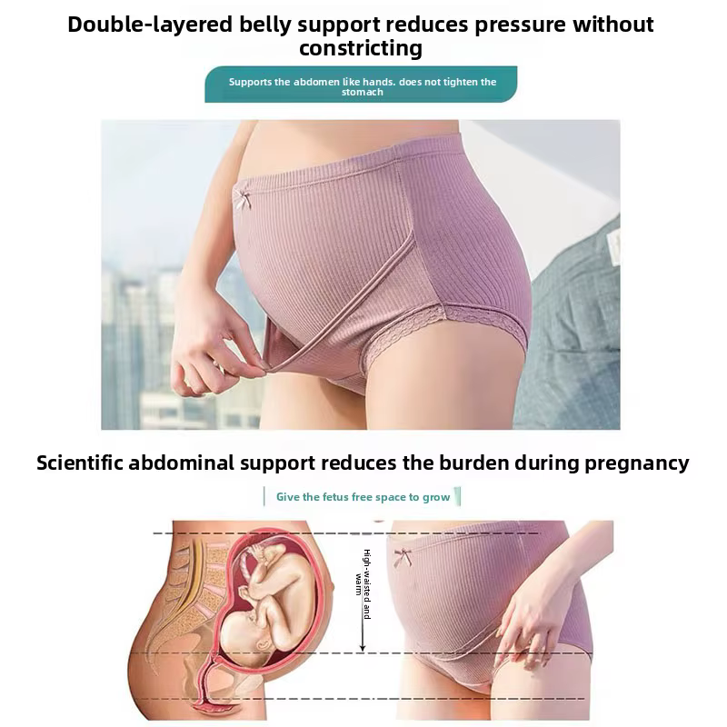 Bragas de maternidad cintura alta de algodón – Cómodas y transpirables - imagen 4