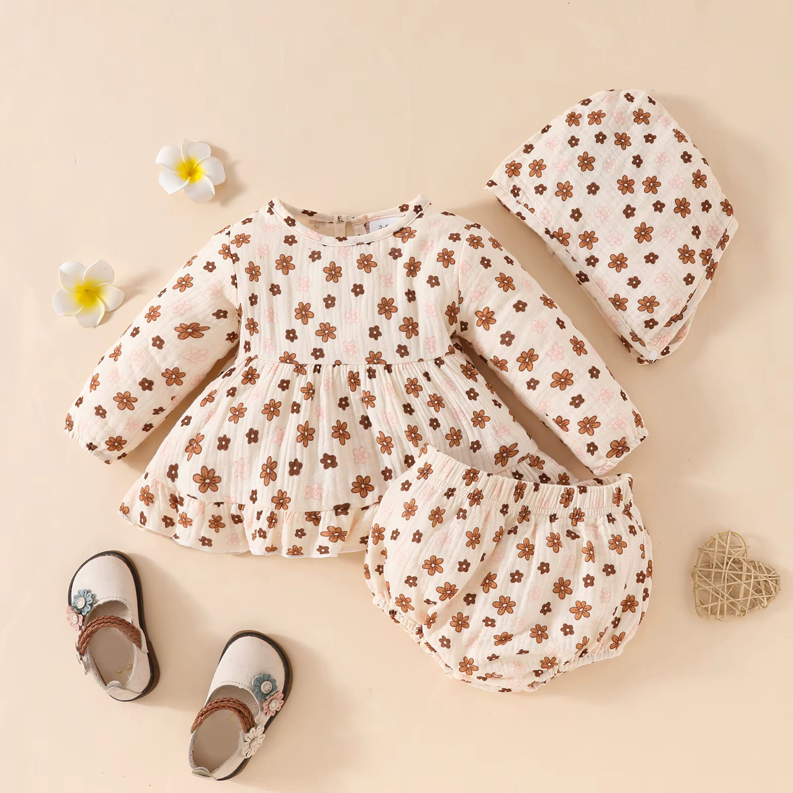 Conjunto manga larga para bebé niña – Body con gorro MILANCEL3 - imagen 4