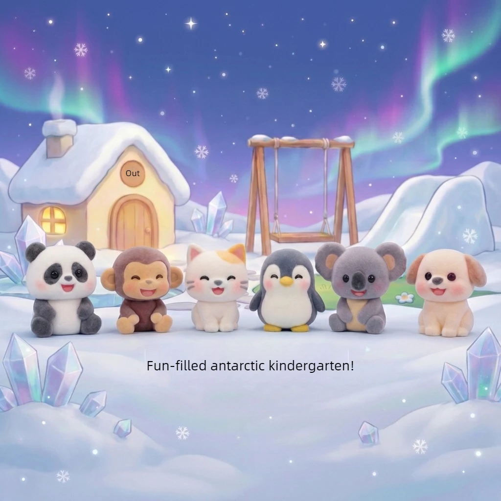 Set de figuras animales antárticos infantiles – estilo tierno