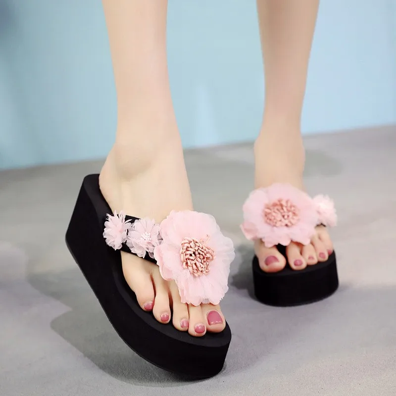 Sandalias bohemias flores plataforma para mujer – verano suela gruesa - imagen 3