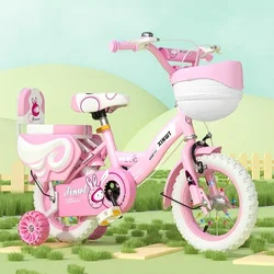 Bicicleta de aprendizaje rosa para niña con diseño princesa dulce