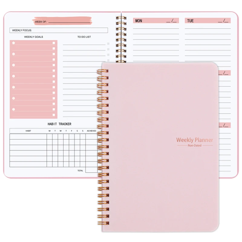 Agenda semanal infantil 52 semanas - cuaderno A5 y bolsa planificadora