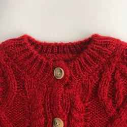 Tesoro Cárdigan de invierno para niña – Estilo coreano punto cáñamo
