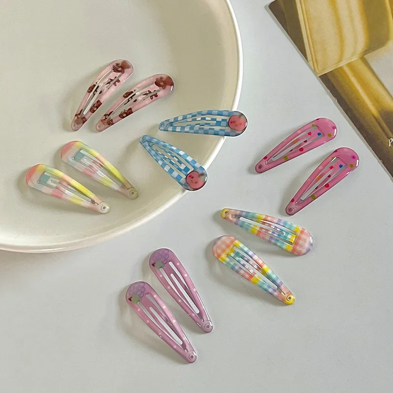 Horquillas de colores para niñas – Estampado oso y frutas - imagen 4