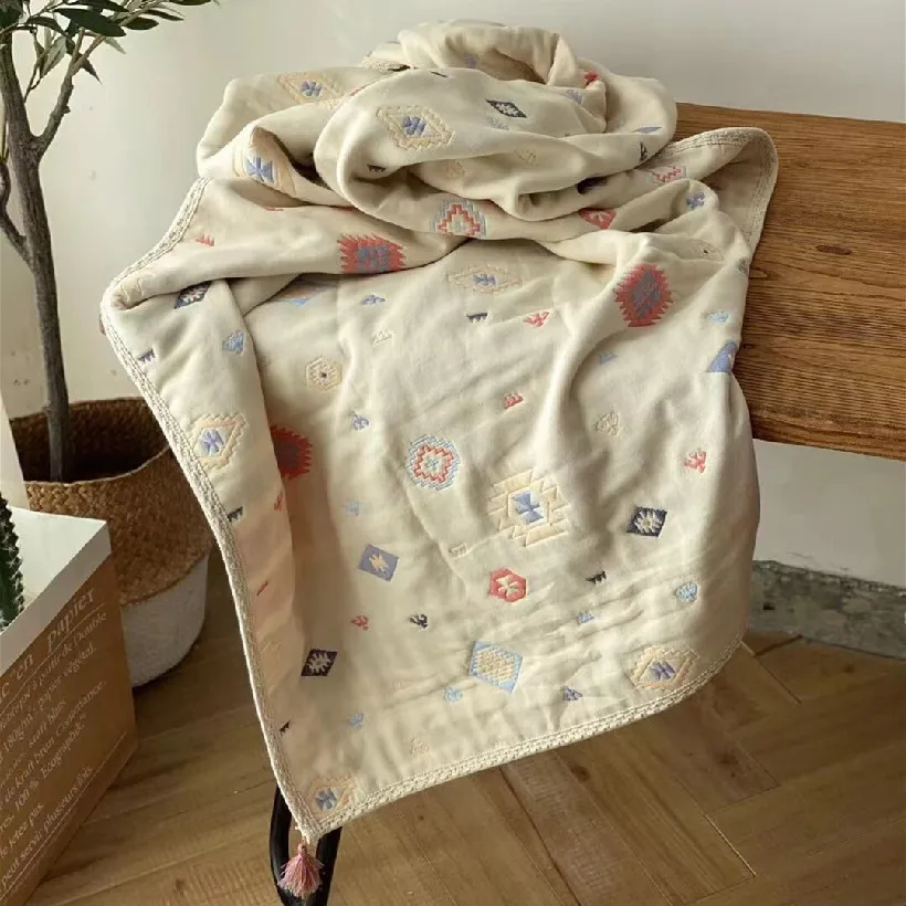 Manta envolvente recién nacidos muselina orgánica estilo bohemio - imagen 5