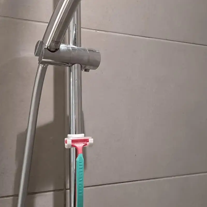 Soporte para ducha sin taladro con gancho para afeitadora - imagen 4