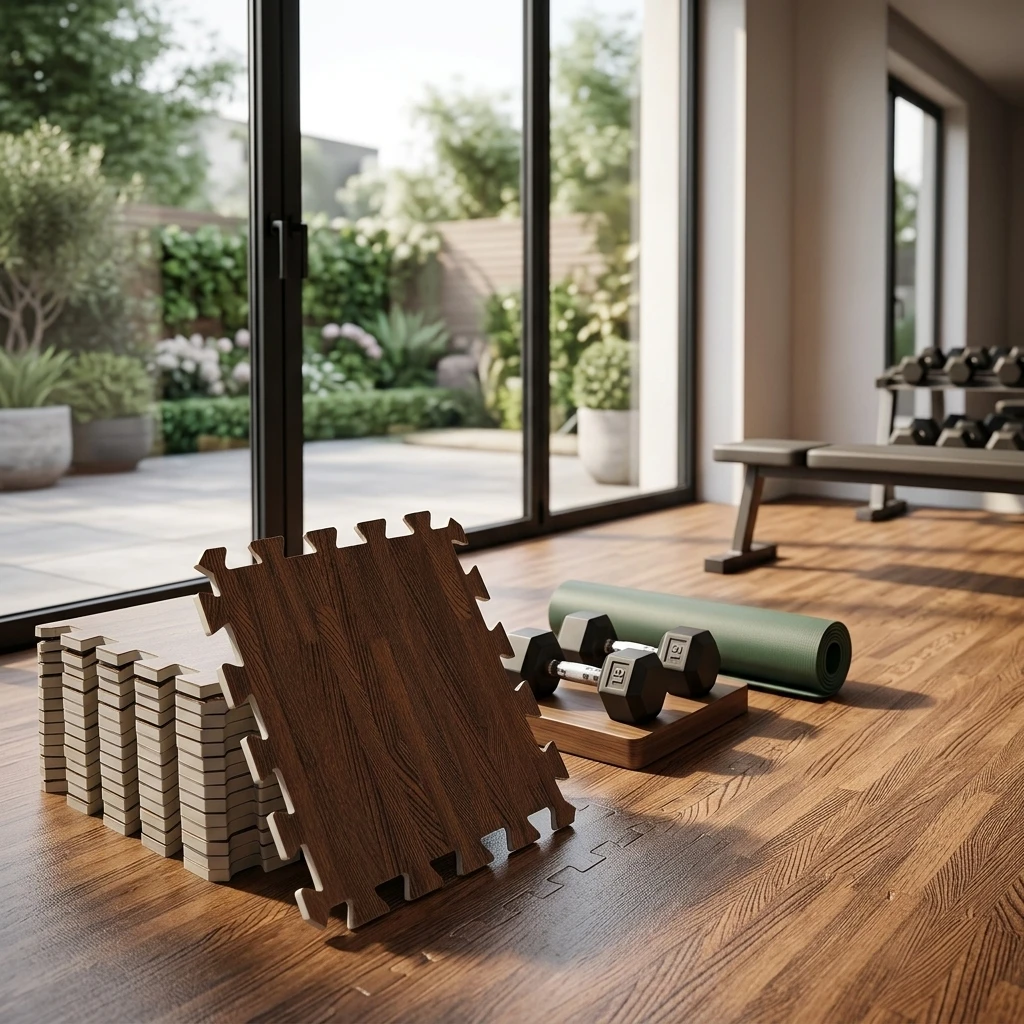 Alfombras gimnasio antideslizantes de espuma encajable madera - imagen 5