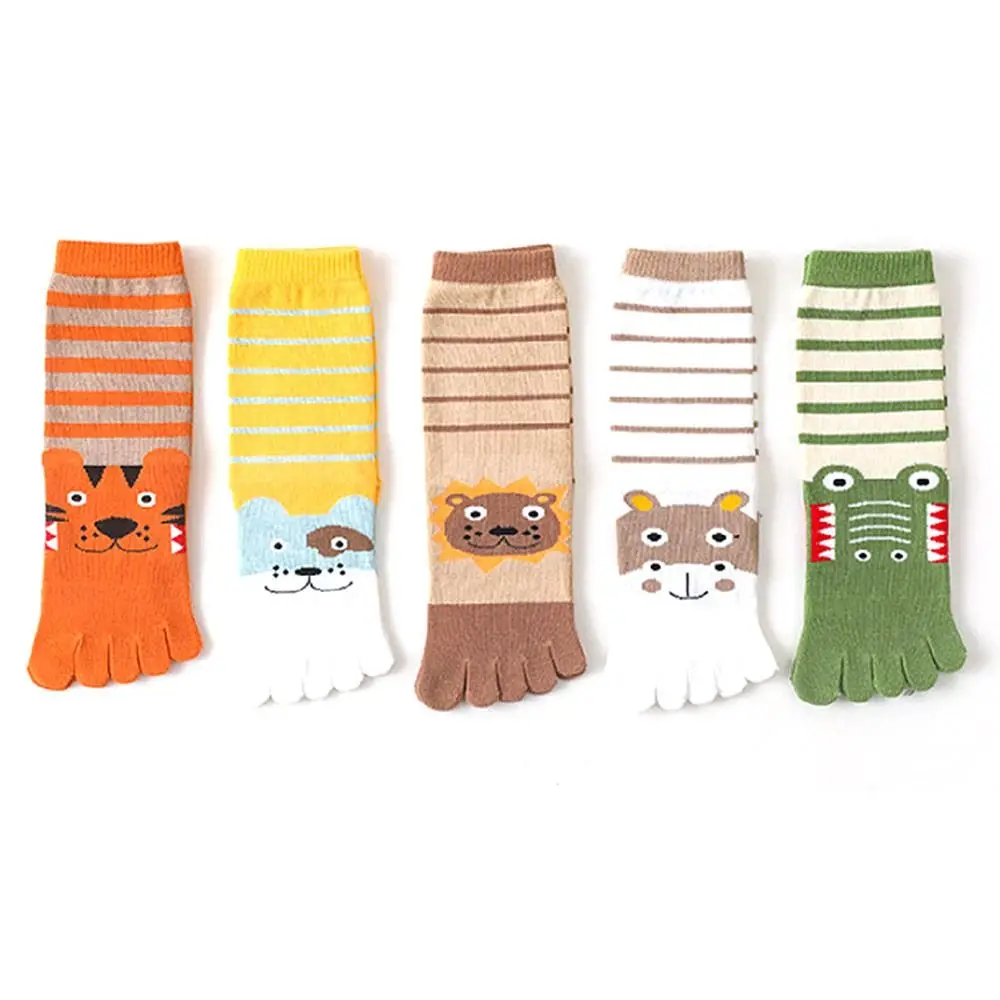 Calcetines largos tubo niño algodón cinco dedos absorbentes