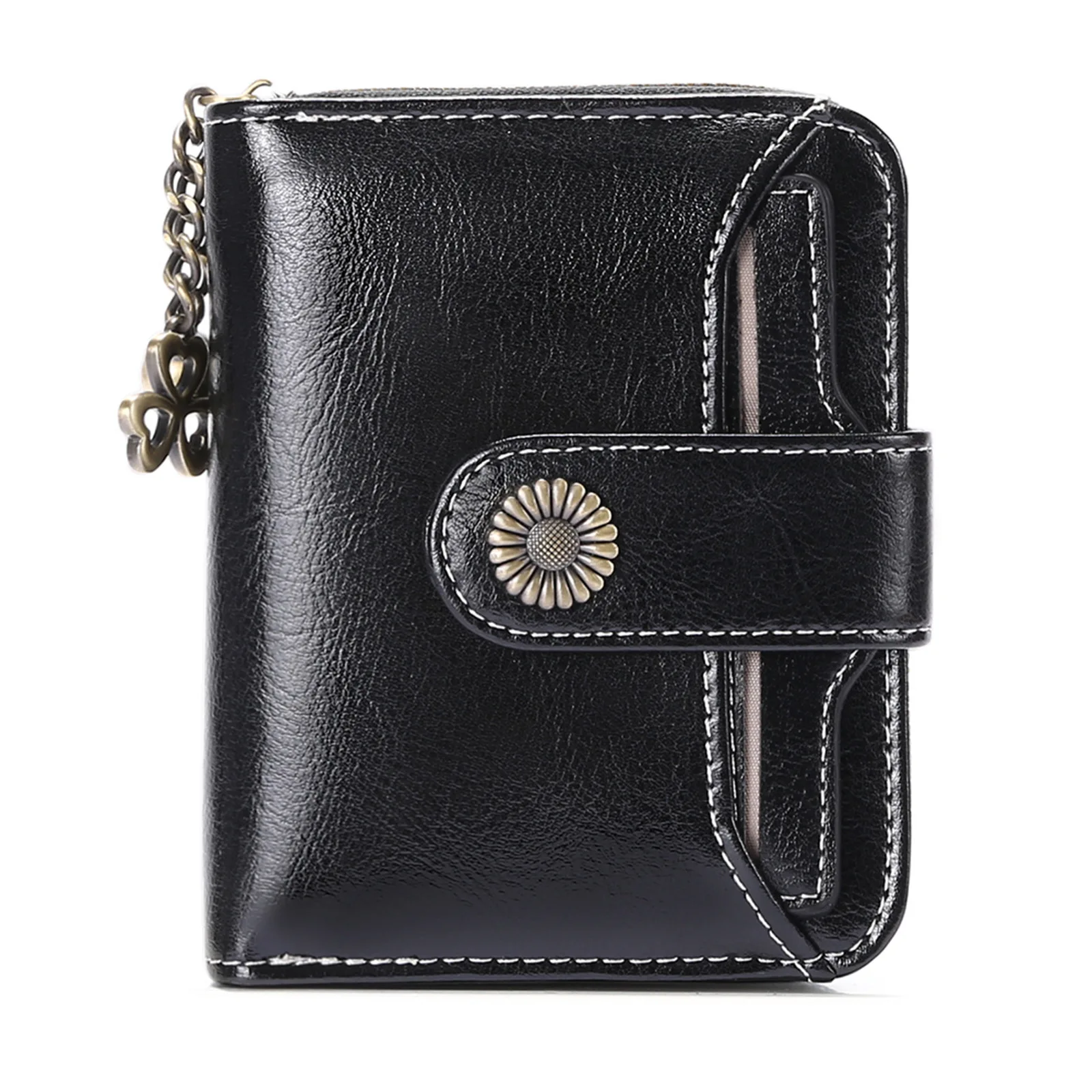 Cartera de cuero suave corta multifuncional con porta licencia - imagen 5