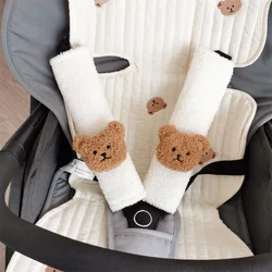Protector de hombro para cinturón de coche con oso – Funda suave para bebés