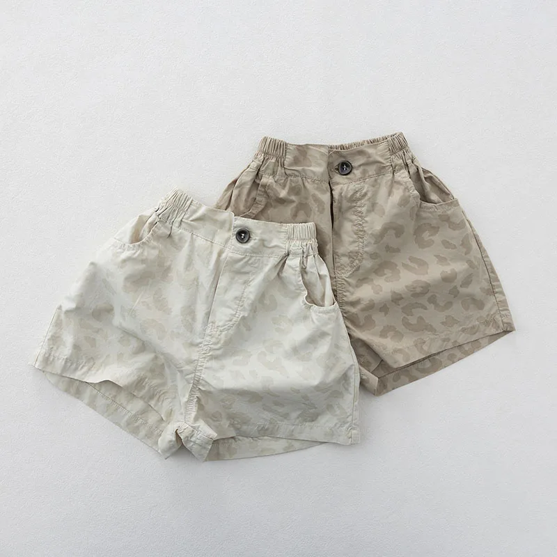 MILANCEL pantalones cortos de verano con estampado leopardo para niñas