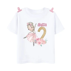 Camiseta de ballet personalizada con nombre – Top verano para niñas