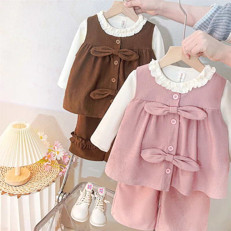 Conjunto de primavera para niña – manga larga con chaqueta suave - imagen 4