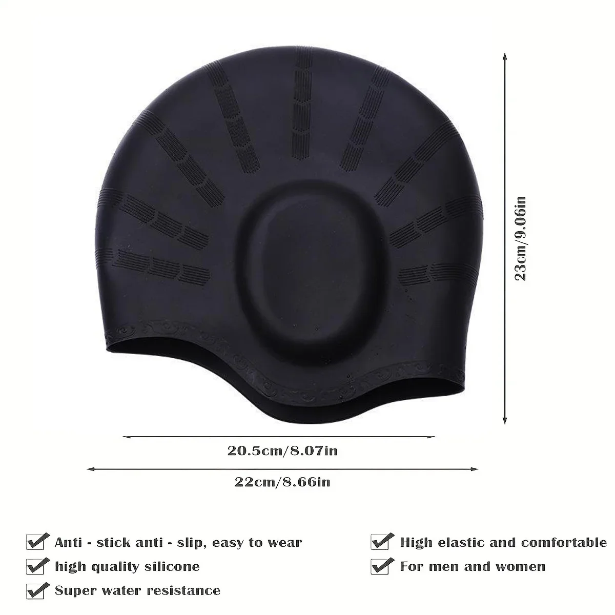 Gorro de silicona para natación con protección auditiva infantil - imagen 3
