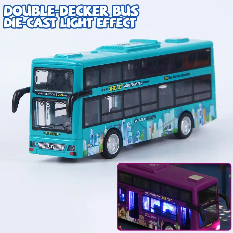 Autobús de dos pisos a fricción con luz - Colección infantil