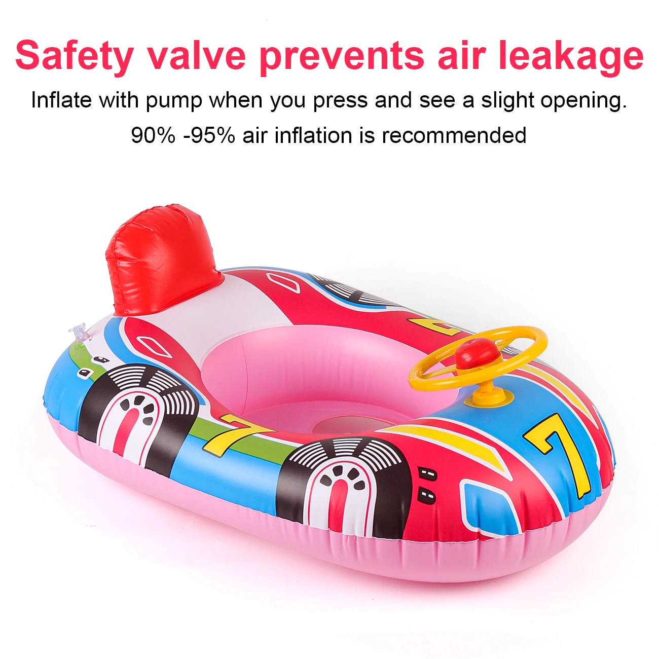 Asiento flotante para piscina infantil con forma de coche y asas - imagen 5