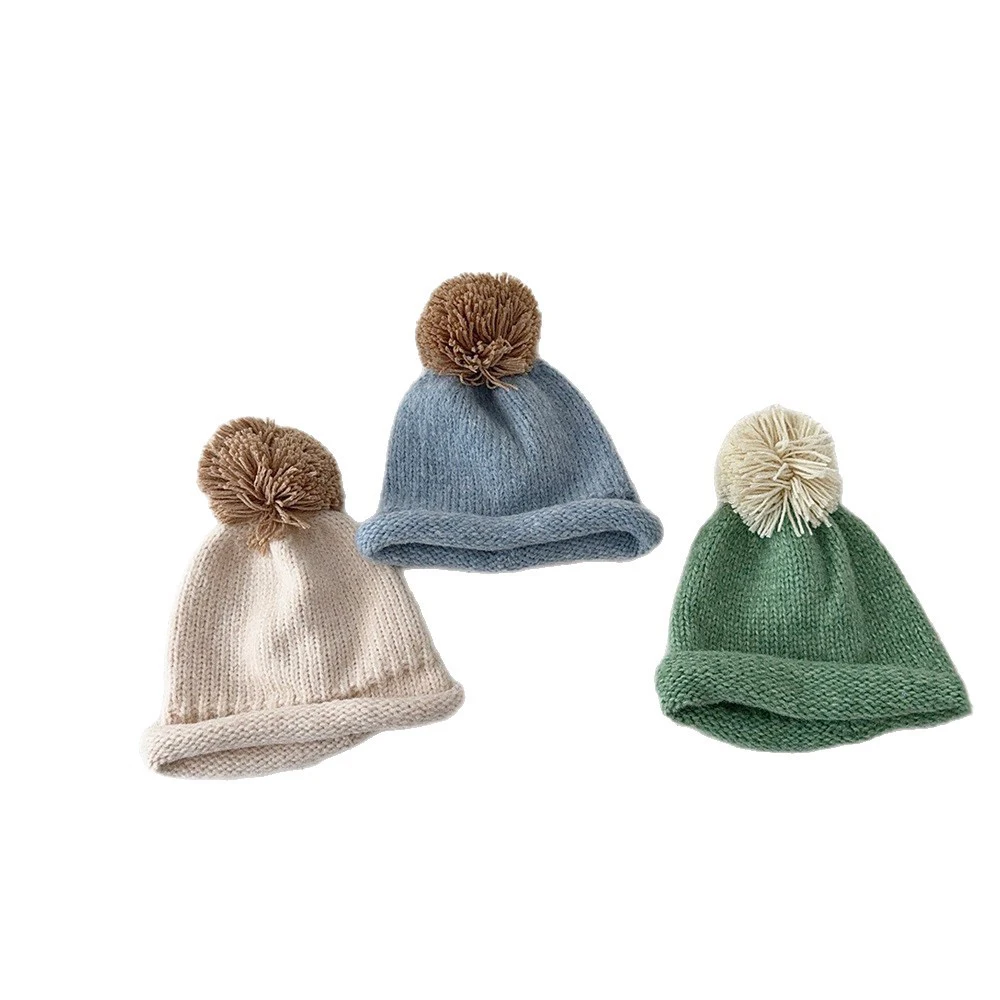 MILANCEL gorro de invierno tejido infantil de punto con pompón suave - imagen 2