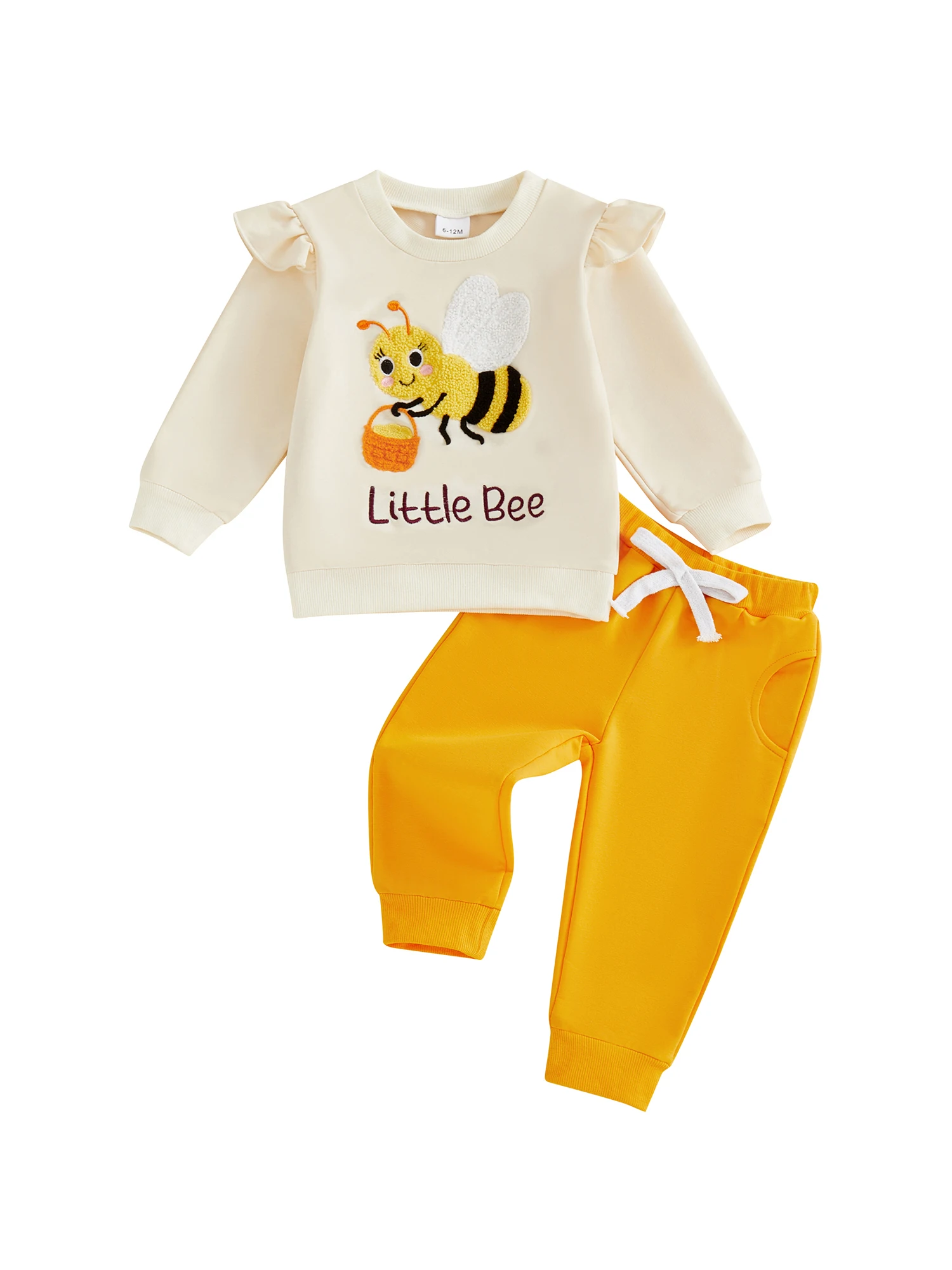 Conjunto bebé niña con letras de abeja en sudadera