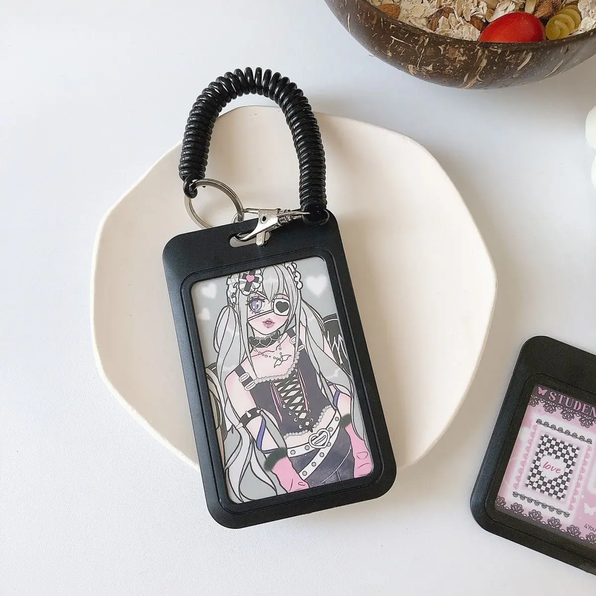 Portatarjetas negro estilo Kpop para sesiones fotográficas – Accesorio escolar - imagen 5