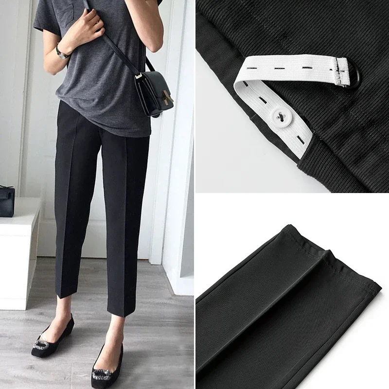 Pantalones de embarazo formales de oficina con cintura elástica - imagen 4