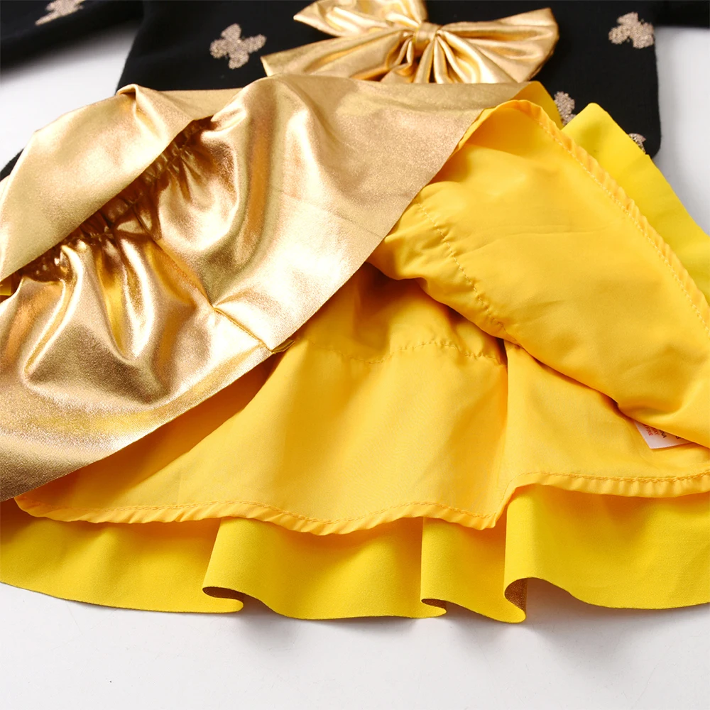DXTON vestido de punto invierno para niñas con lazo - imagen 2