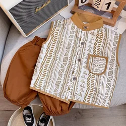 Conjunto de verano para bebé con chaleco y pantalones cortos