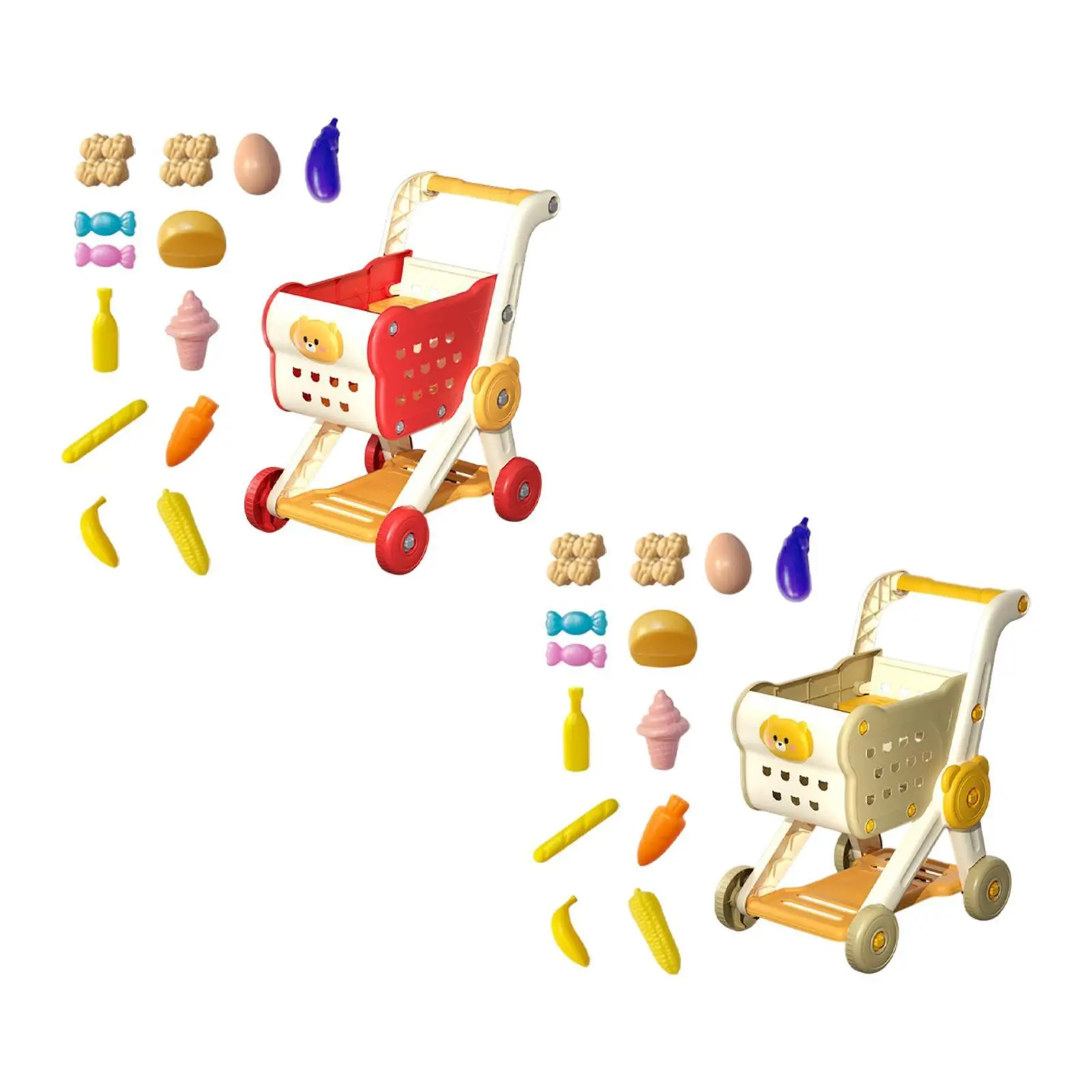 Carrito de la compra interactivo con comida de juguete para niños - imagen 4