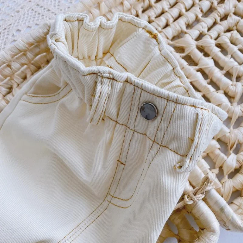 Pantalones vaqueros informales de cintura alta unisex para bebés y niños - imagen 5