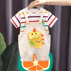 Ropa de verano para bebés en algodón: camiseta y pantalón corto