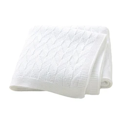 Manta de punto suave para bebé 90x70 cm para cuna y cochecito