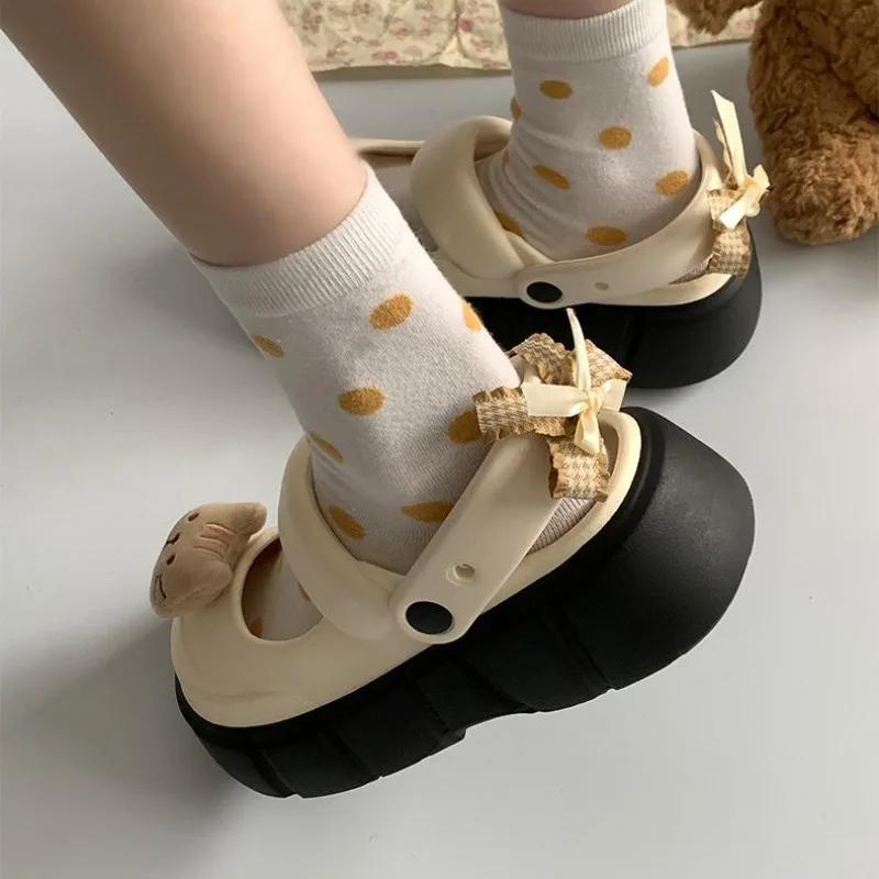 Zuecos mules con diseño de gato y pez, plataforma EVA suave - imagen 3