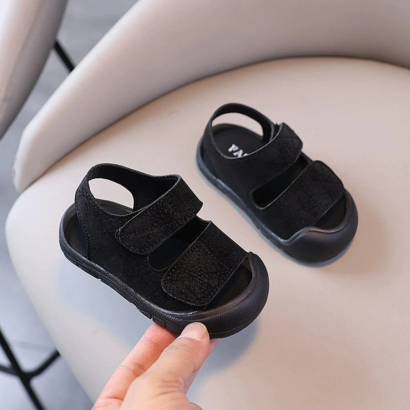 Sandalias de verano con suela suave y color liso para niños - imagen 3