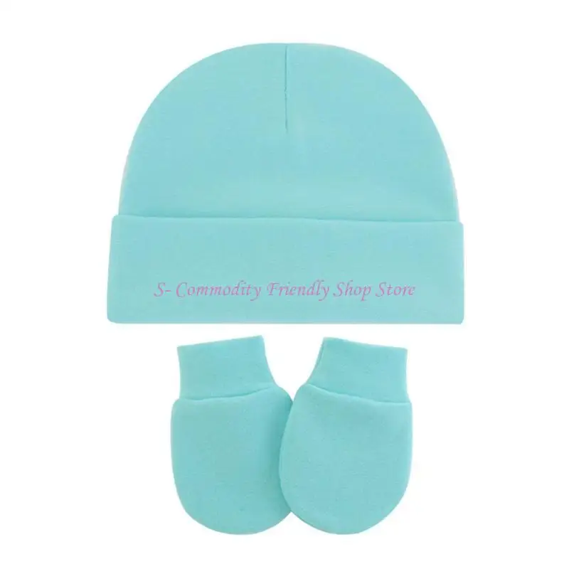 Conjunto bebé: gorro turbante y manoplas de algodón suave - imagen 4