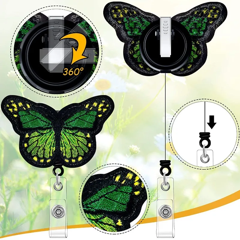 Porta tarjetas retráctil con cordón y mariposa para identificación - imagen 5