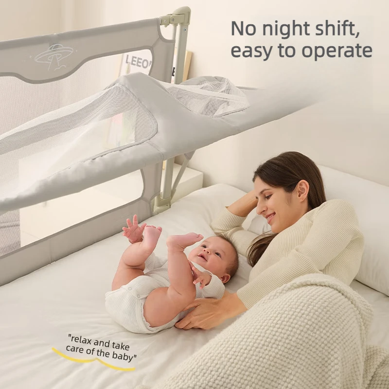 Barandilla cama bebé IMBABY plegable anticaídas, doble uso - imagen 3