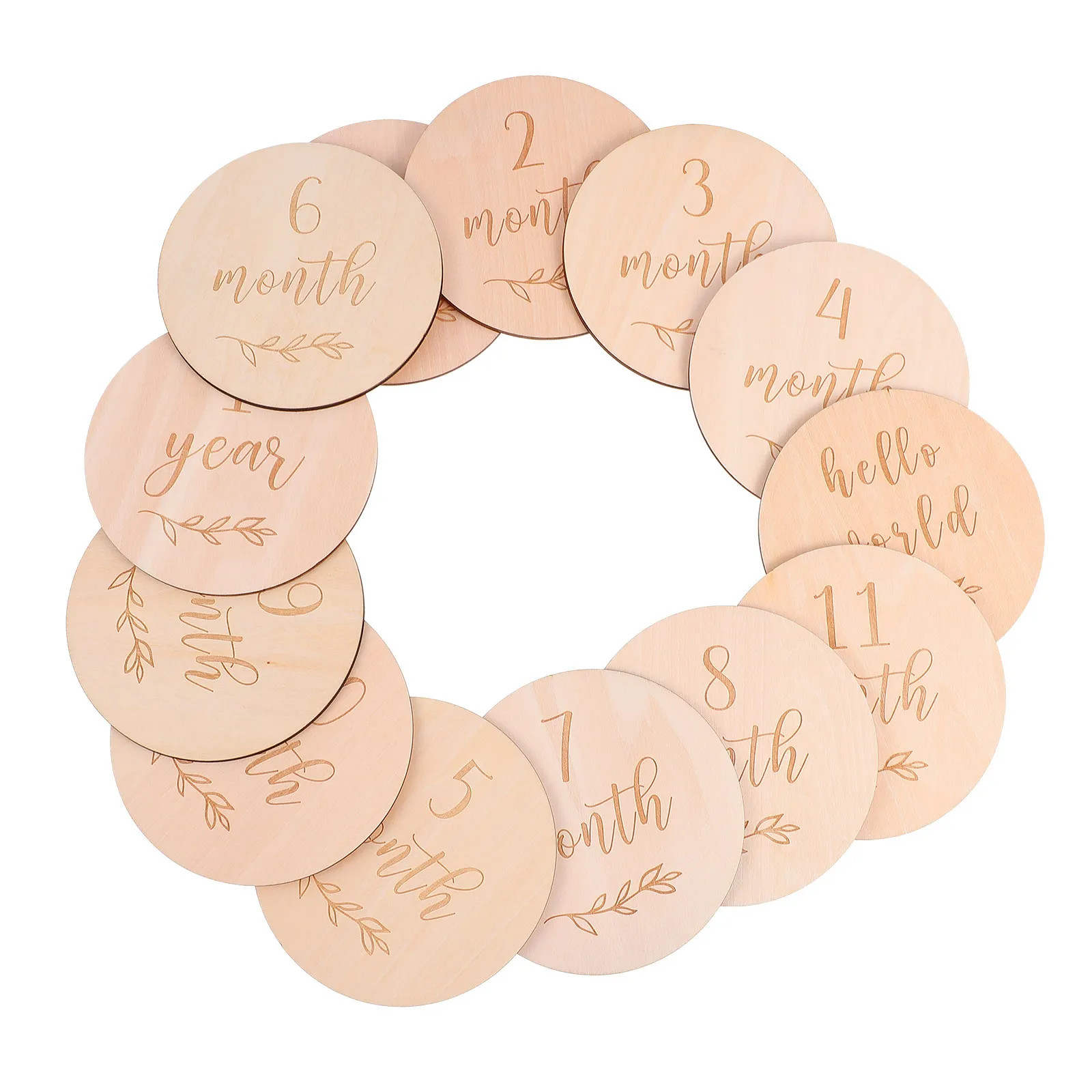 Tarjetas mensuales de crecimiento de madera para bebés con fotos - imagen 3