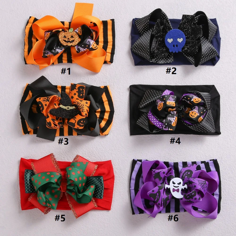 Diadema bebé Halloween calabaza elástica para recién nacido niña - imagen 5