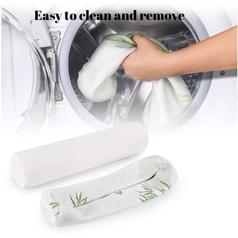 Almohada cervical ergonómica con rodillo bambú desmontable lavable - imagen 3