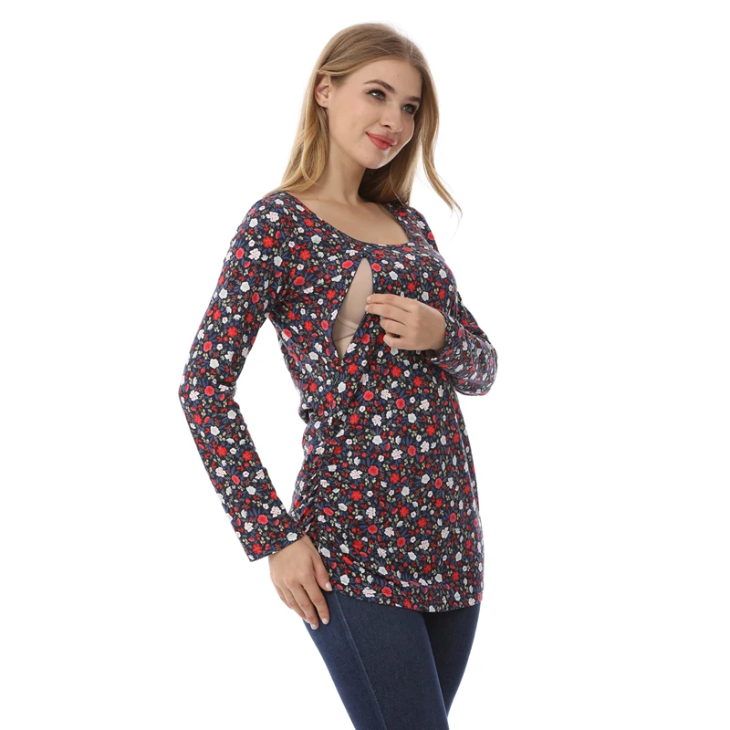Camiseta de lactancia de manga larga para embarazo y entretiempo - imagen 5