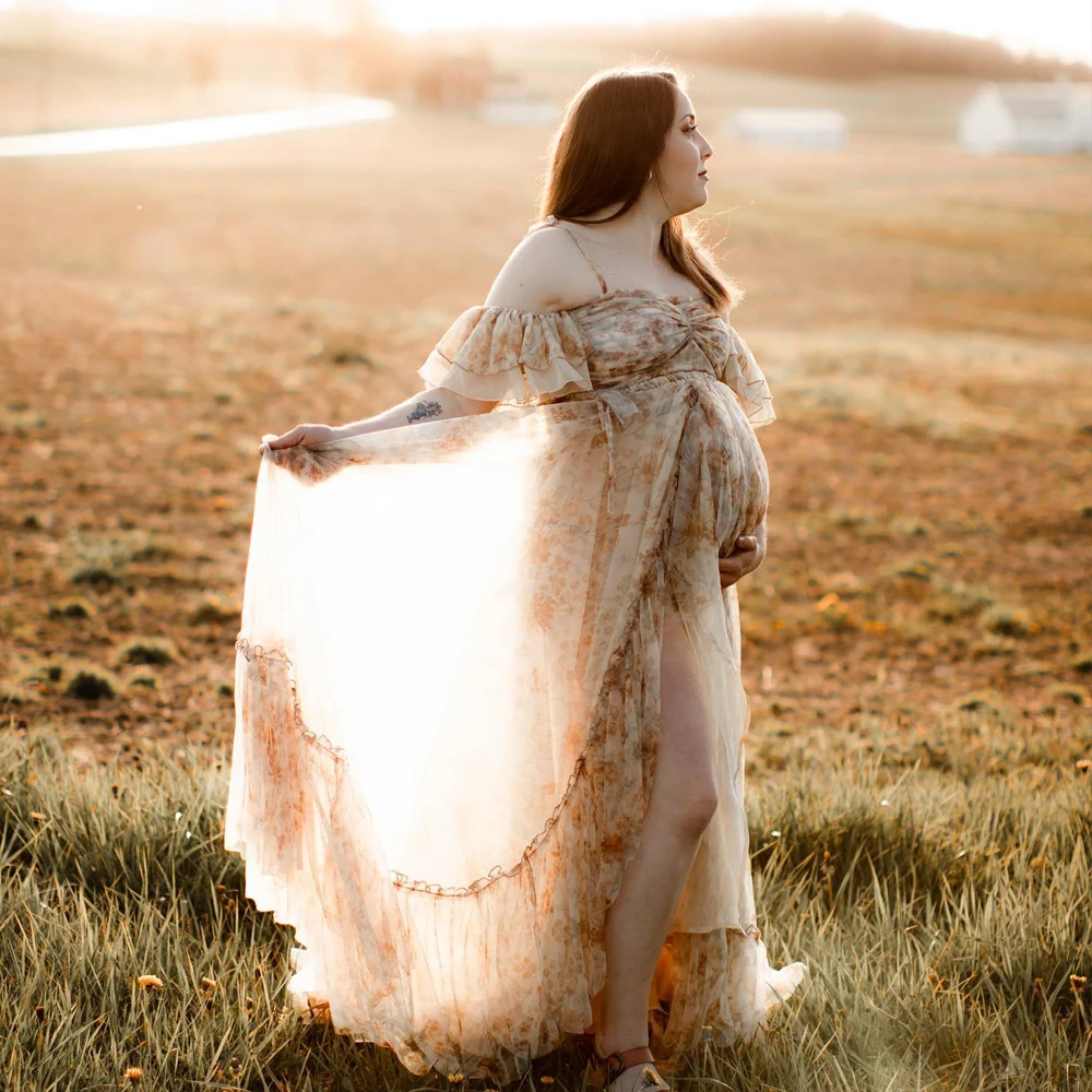 Vestido bohemio gasa en uso para sesión fotográfica