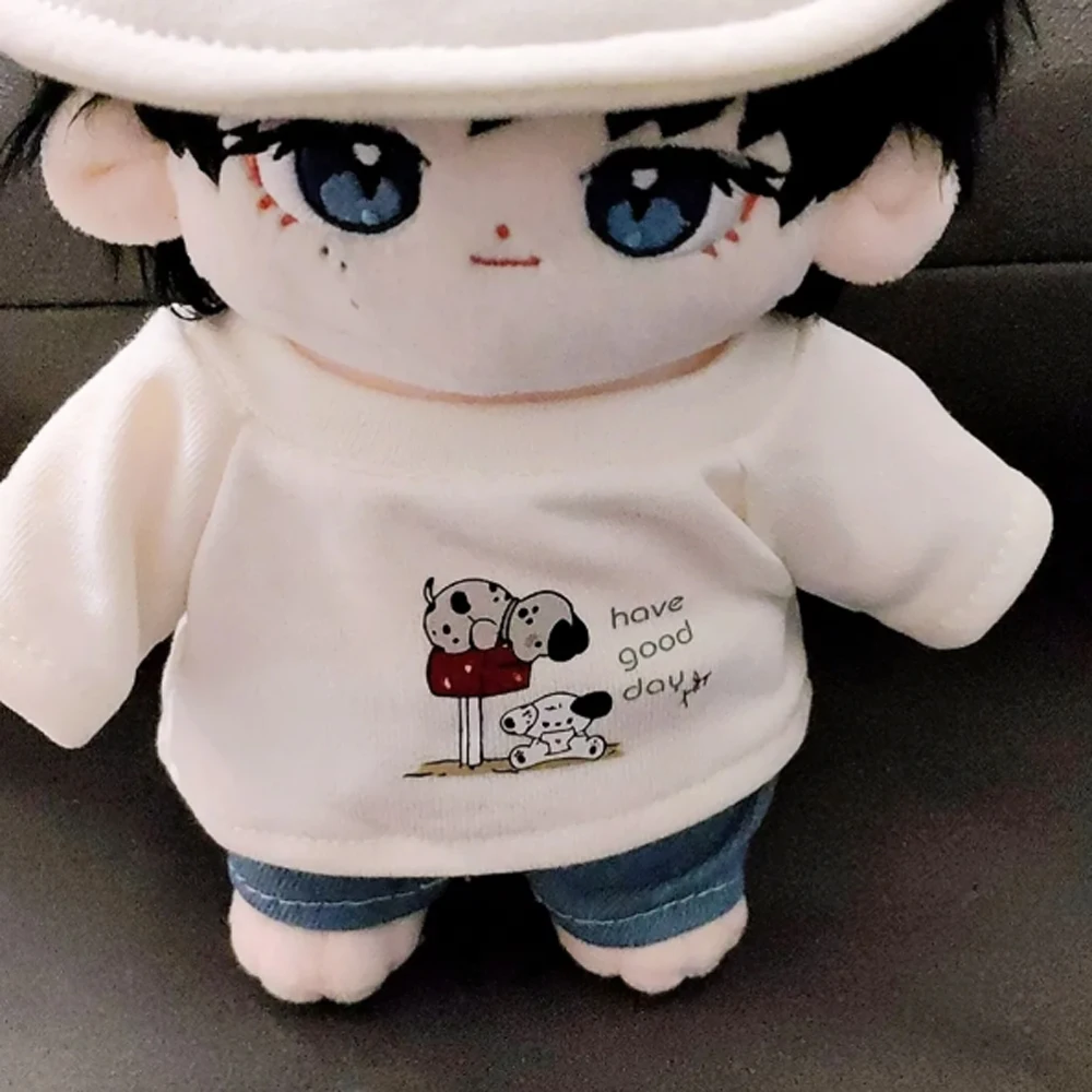 Conjunto ropa de muñeca algodón con perro vaqueros cortos y camiseta - imagen 2