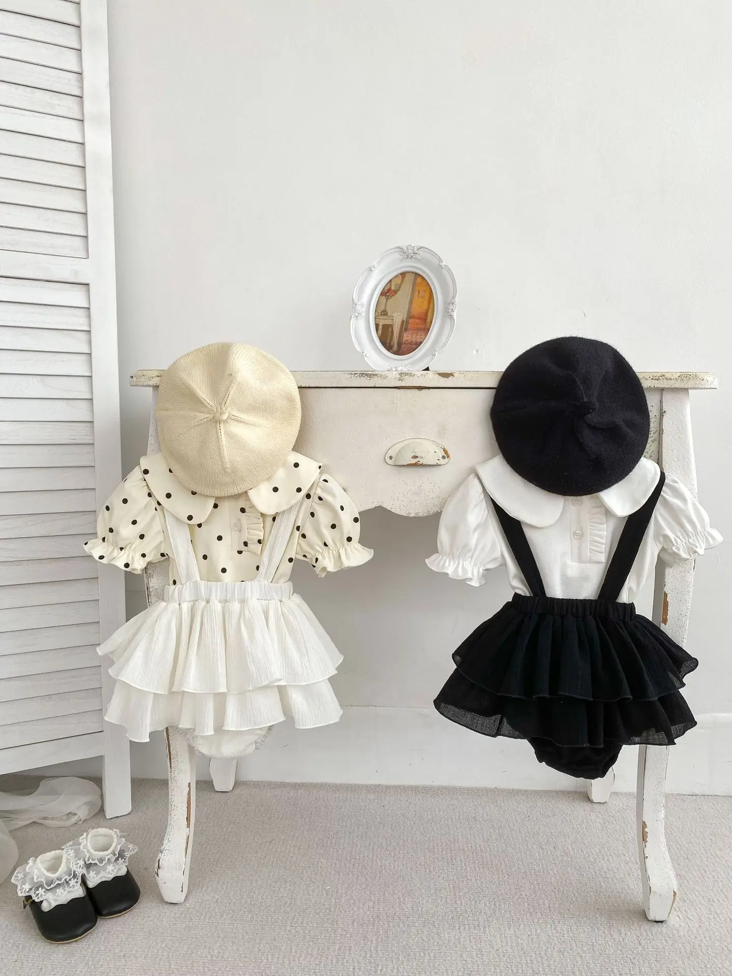 Milangel conjunto 2 piezas niña: blusa princesa cuello y body encaje - imagen 2