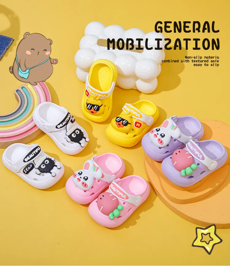 Zapatos para jardín y playa con estampados infantiles