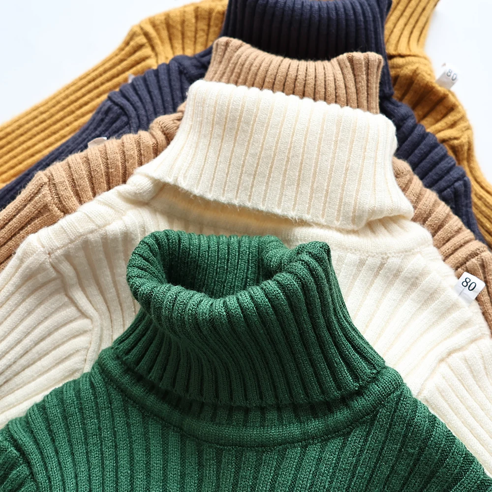 Suéter de cuello alto liso para niños y niñas - imagen 4