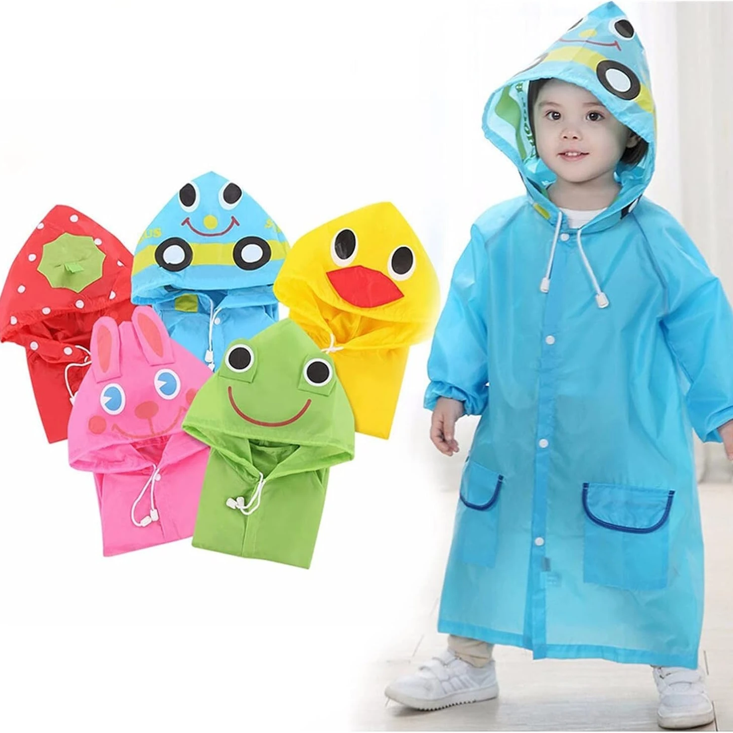 Chubasquero infantil con bolsillo y dibujos