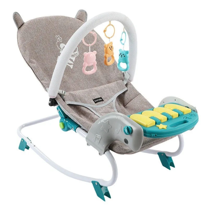 Mecedora bebé eléctrica con piano y pedal – Relájate jugando - imagen 2