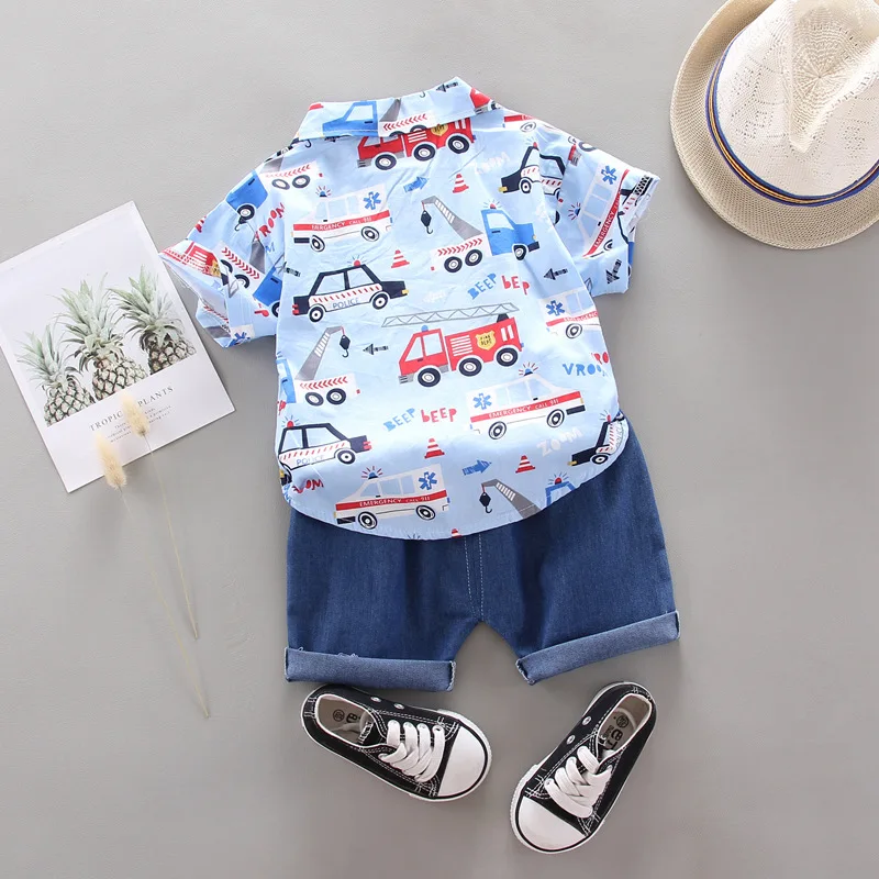 Conjunto verano de algodón para niño – Camiseta y short estampado - imagen 4